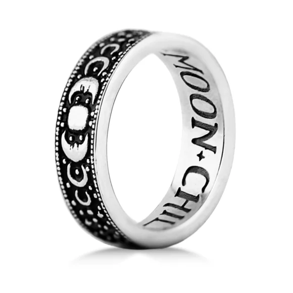 🆕️🆑️ ROGUE + WOLF VICTORIAN RING | MoonChild Inscribed Inside Antique Finish 6 - Picture 8 of 15